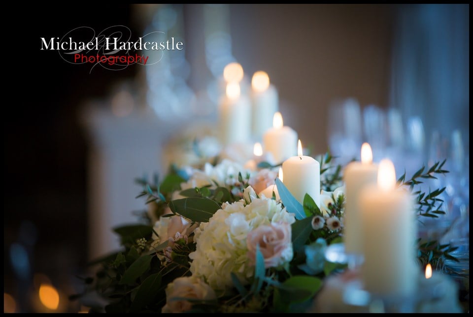 Top table candles and flowers