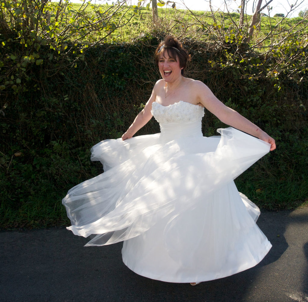 Bride twirling